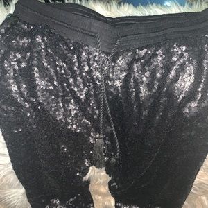 Sequin Joggers black